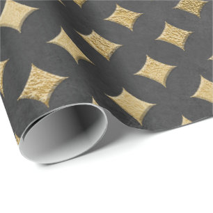 Papel De Presente Grafite de Deco de Arte com Corte de Diamante Dour
