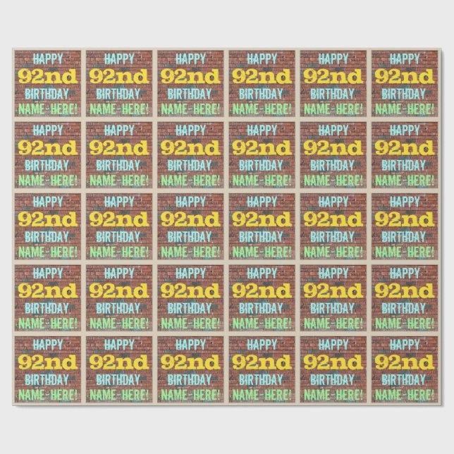 Papel De Presente Grafite de Parede de Tijolo Inspirado em 92º Anive (Aberto)