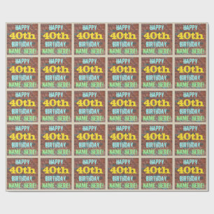 Papel De Presente Grafite de parede de tijolos inspirado aniversário