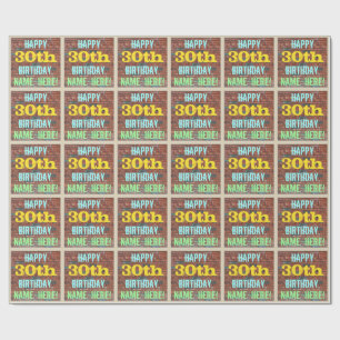 Papel De Presente Grafite de parede de tijolos inspirado aniversário