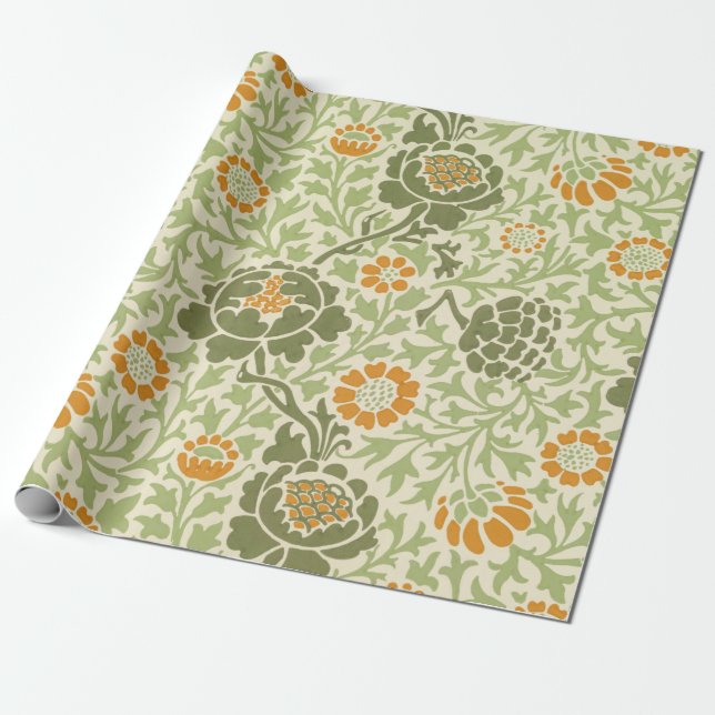 Papel De Presente Grafton Pattern (por William Morris) (Desenrolado)