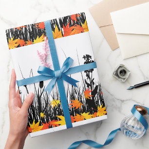 Papel De Presente Grama do outono