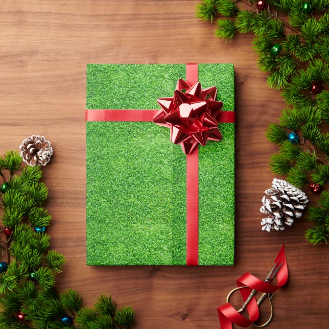 Papel De Presente Grama verde (Presente de Natal)