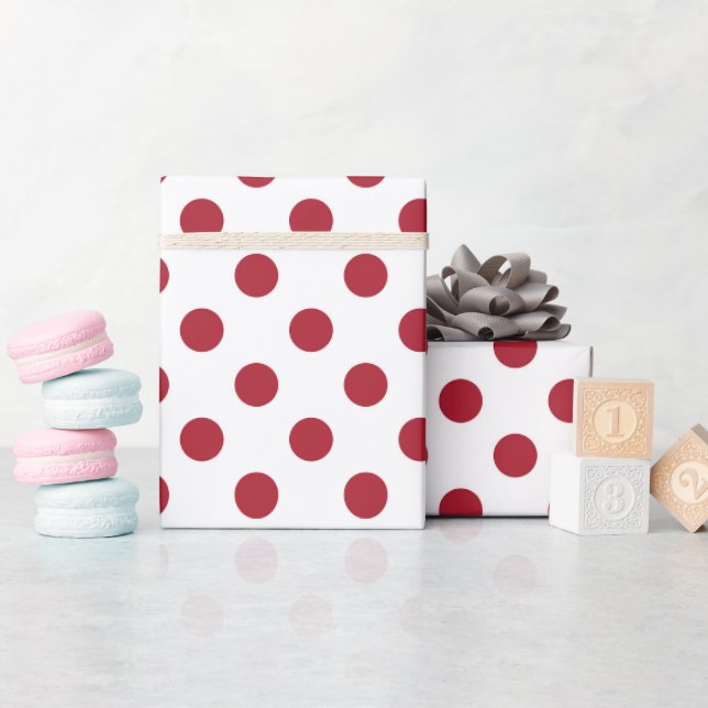 Papel De Presente Grande bolinhas vermelha e branca de Natal (Chá de bebê)