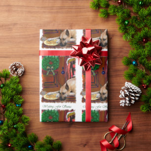 Papel De Presente Grande Dane esperando o Natal