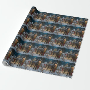 Papel De Presente Grande Daneve Sleigh Trenó Natal Decoração