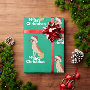 Papel De Presente Grande Dia de Natal Verde Feliz Santa Hat