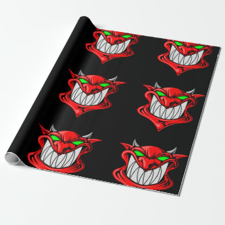 Papel De Presente Grande Diabo Vermelho em Preto
