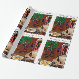 Papel De Presente Grande Dinamarquês Esperando o Natal