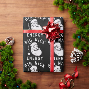 Papel De Presente Grande Energia Nick Divertido Xmas Gordo Papai Noe