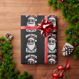 Papel De Presente Grande Energia Nick Piada Óculos de Sol Papai Noel