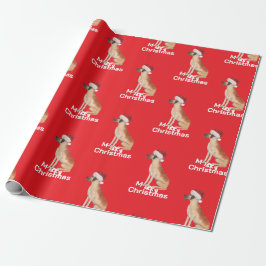 Papel De Presente Grande Feliz de Natal Dane Holiday Santa Hat