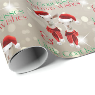 Papel De Presente Grande Natal Deseja Beijos De Cabra Pequenos Doura