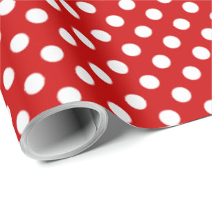 Papel De Presente Grande Polka Dotada Design Balão Vermelho
