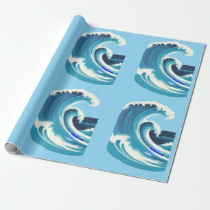 Papel De Presente Grande Surfista de Onda Thunder_Cove