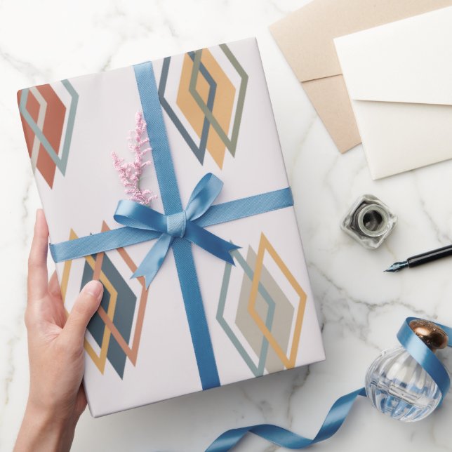 Papel De Presente Grandes Diamantes Triplos (Presentear)