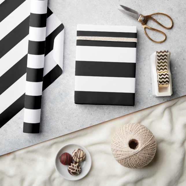 Papel De Presente Grandes faixas pretas (Artesanato)