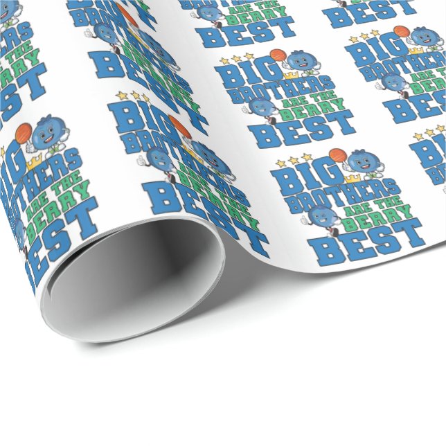 Papel De Presente Grandes Irmãos são os Melhores - Piada de Mirtilo (Ponta do rolo)