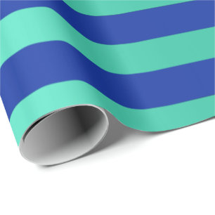 Papel De Presente Grandes Linhas Indigo Cobalto Azul Água Aqua