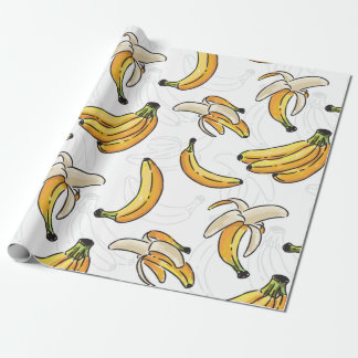Papel De Presente Grandes padrões sem desmaios de bananas