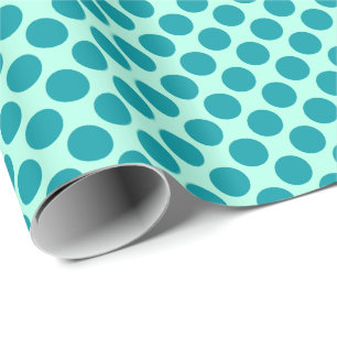 Papel De Presente Grandes pontos retrorreflectores - aqua e turquesa