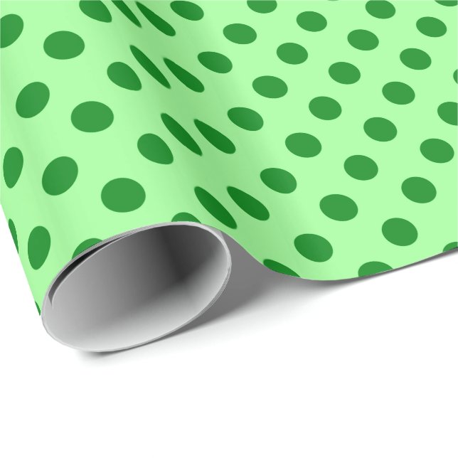 Papel De Presente Grandes pontos retrorreflectores - esmeralda e ver (Ponta do rolo)