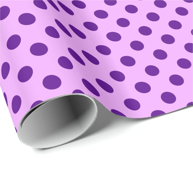 Papel De Presente Grandes pontos retros - roxo na orquídea (Ponta do rolo)
