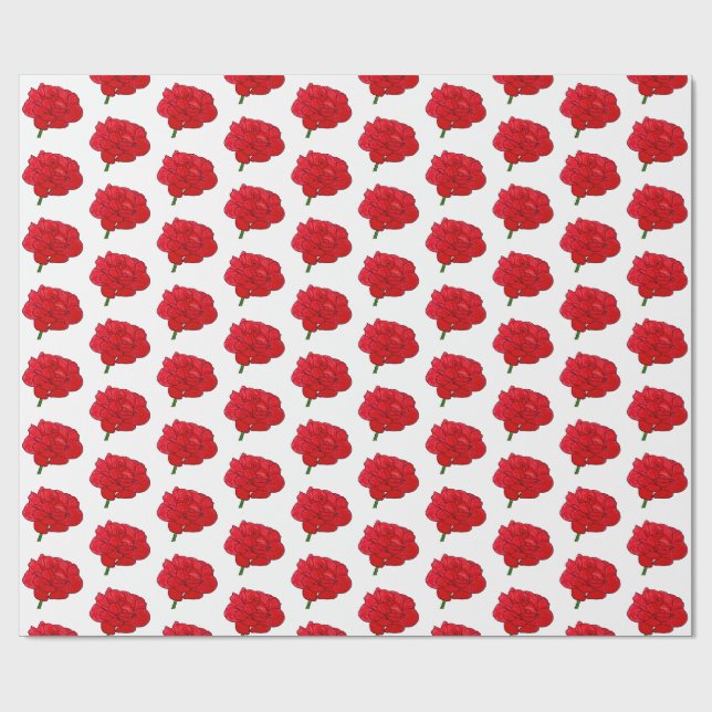 Papel De Presente Grandes Rosas Vermelhas (Aberto)