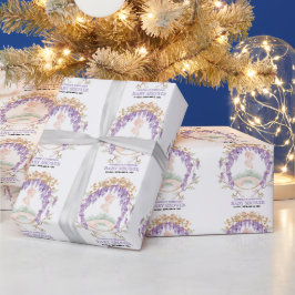 Papel De Presente Grandmillennial Wisteria Baby Shower 