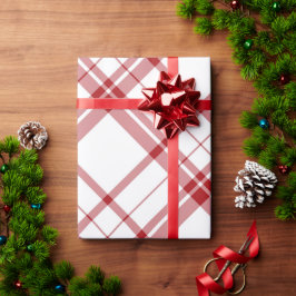 Papel De Presente Grátis, Vermelho e Xadrez Branca, Natal