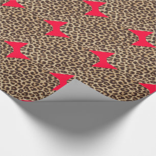 Papel De Presente Gravata Borboleta Vermelha Leopardo