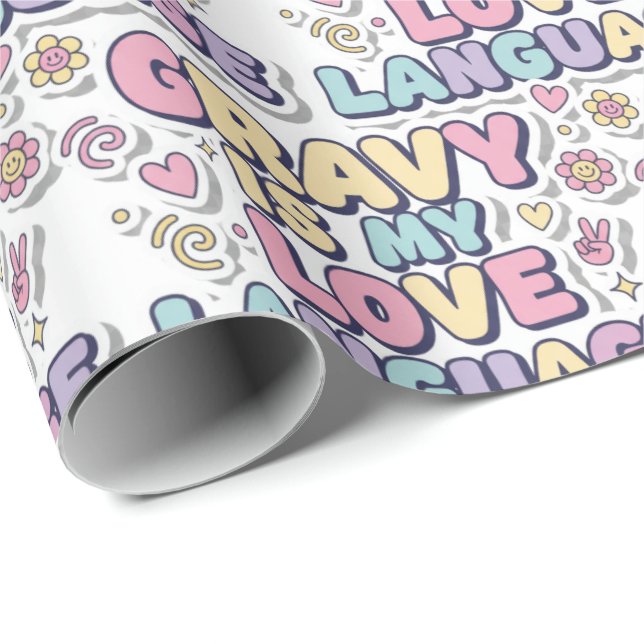 Papel De Presente Gravy Is My Love Language Wrapping Paper (Ponta do rolo)