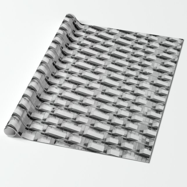 Papel De Presente Gray concrete building (Desenrolado)