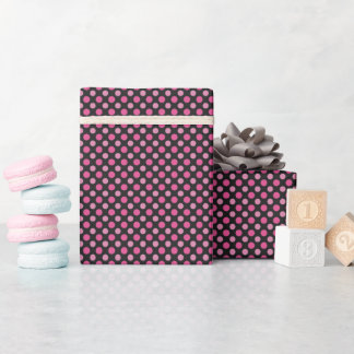 Papel De Presente gray with pink dots