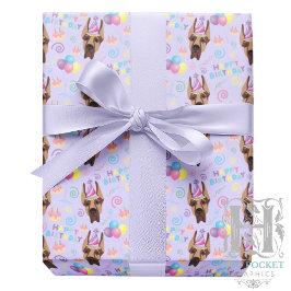 Papel De Presente Great Dane Birthday Gift Wrapping Paper Purple