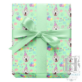 Papel De Presente Great Pyrenees Birthday Gift Wrapping Paper Green