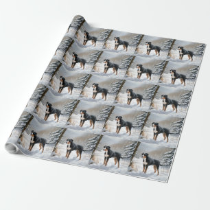 Papel De Presente Greater Swiss Mountain Deixe Nevar Natal