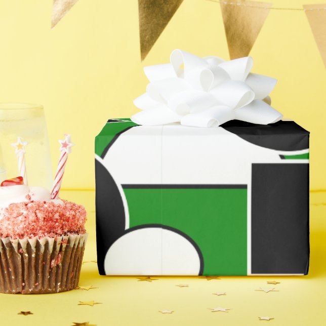 Papel De Presente Green Bauhaus Collage (Festa de aniversário)