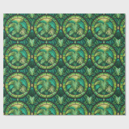 Papel De Presente Green botanical-themed wrapping paper 