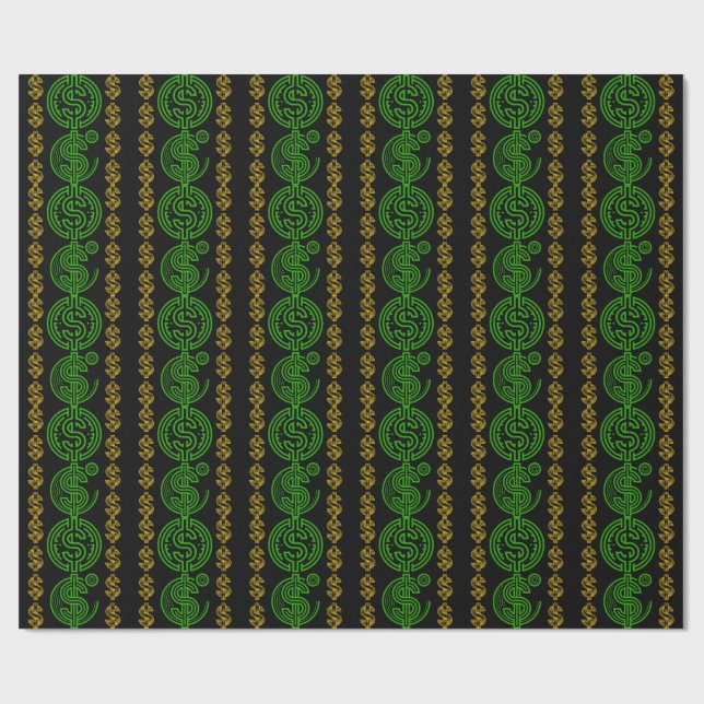 Papel De Presente Green Dollar Symbol - Gold Dollar Icon (Aberto)