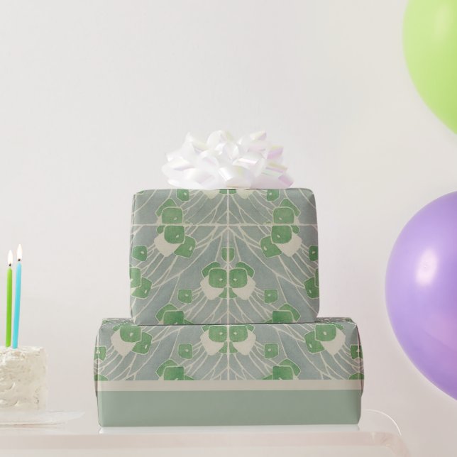 Papel De Presente Green Geométrico 1915 Hannah Borger Overbeck (Presentes para festas)