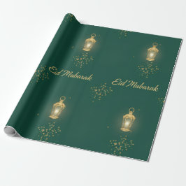 Papel De Presente Green/Gold Eid Wrapping Paper