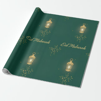 Papel De Presente Green/Gold Eid Wrapping Paper