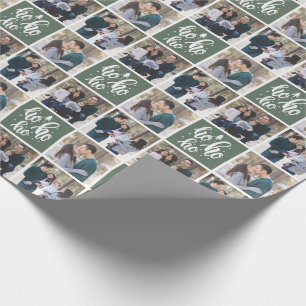 Papel De Presente Green Ho Ho Feliz Natal - 3 Fotos