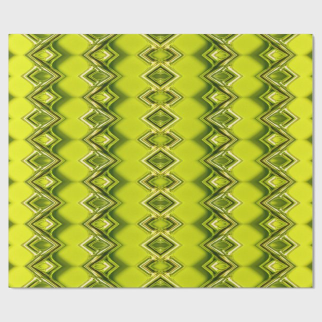 Papel De Presente green & lemon yellow diamond pattern (Aberto)