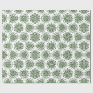 Papel De Presente Green Mandala Floral