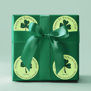 Papel De Presente Green Strips - Dia de São Patrício Feliz, Vestido