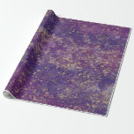 Papel De Presente Grelha de Splatter Roxo e Dourado Moderna<br><div class="desc">papel de empacotamento personalizado</div>