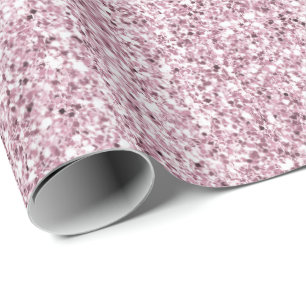 Papel De Presente Grelha Glitter Girly Pink