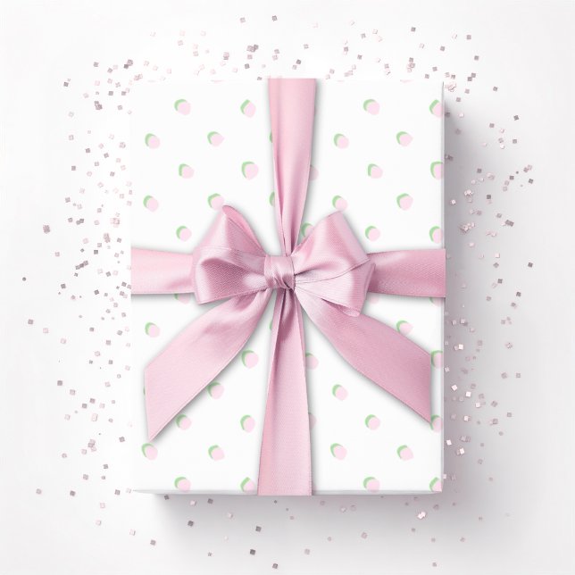 Papel De Presente Greta Fun Dot em Rosa e Verde (Criador carregado)